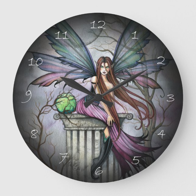 Gothic Fairy Art Wall Clock Stor Klocka (Framsida)