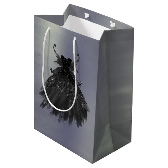 Gothic Fairy Black Gown | Vampy Goth Glam Sheen (Baksidan Vinklad)