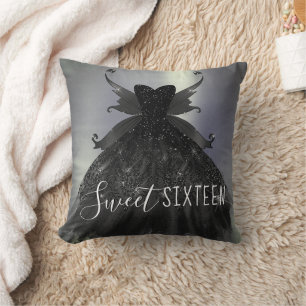 Gothic Fairy Black Gown Vampy Goth Glam Sheen Kudde