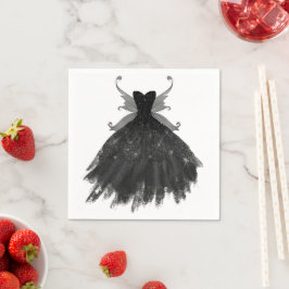 Gothic Fairy Black Gown | Vampy Goth Glam Sheen Pappersservett