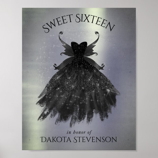 Gothic Fairy Black Gown | Vampy Goth Glam Sheen Poster (Framsidan)