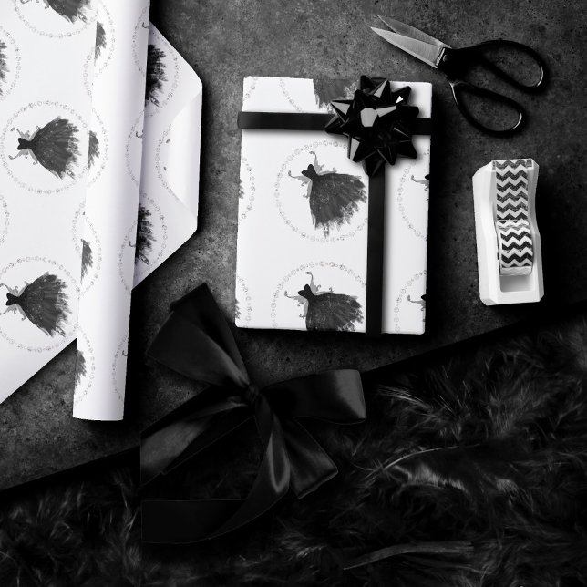 Gothic Fairy Black Gown | Vampy Goth Glam Sheen Presentpapper (Skapare uppladdad)
