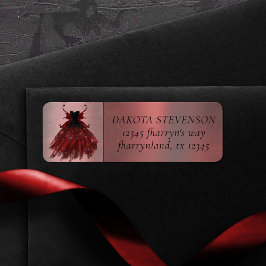 Gothic Fairy Crimson Gown | Deep Red Sheen Adress Returadress Etikett
