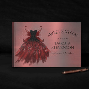 Gothic Fairy Crimson Gown Djupt rött får Gästböcker