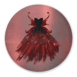 Gothic Fairy Crimson Gown Djupt rött får Knopp