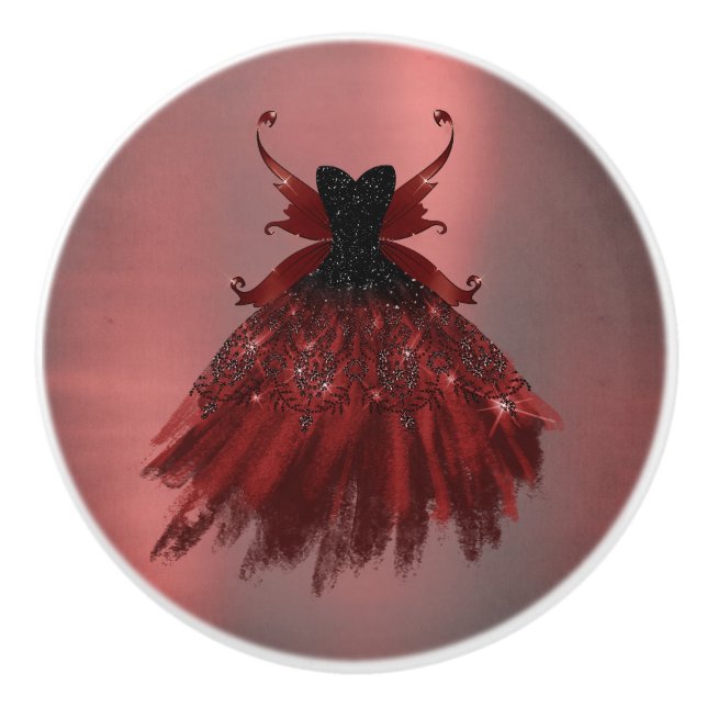 Gothic Fairy Crimson Gown | Djupt rött får Knopp (Framsidan)