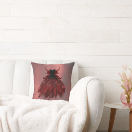 Gothic Fairy Crimson Gown | Djupt rött får Kudde