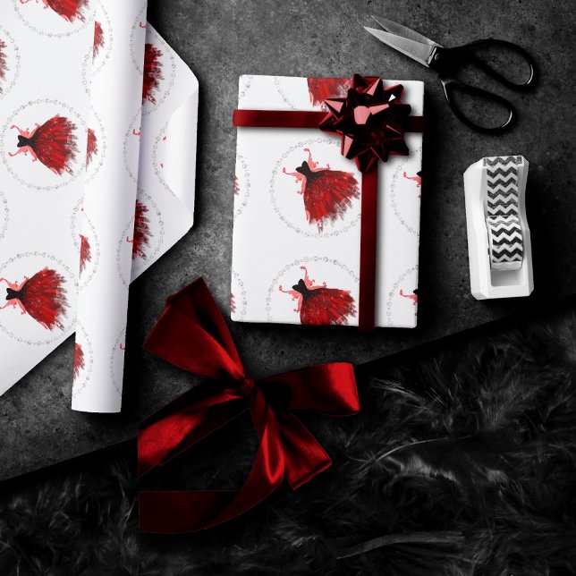 Gothic Fairy Crimson Gown | Djupt rött får Presentpapper (Skapare uppladdad)