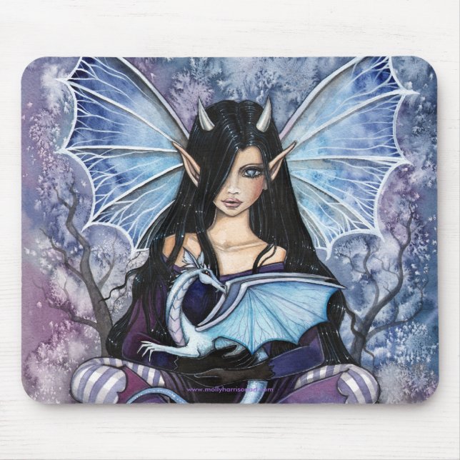 Gothic Fairy Dragon Mousepad av Molly Harrison Musmatta (Framsidan)