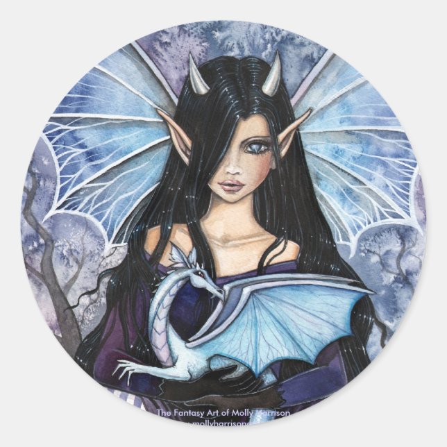 Gothic Fairy Drakdekaler av Molly Harrison Runt Klistermärke (Framsida)