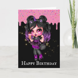 Gothic Fairy Flickes lila svartfrostning Kort
