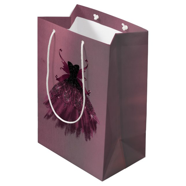 Gothic Fairy Fuchsia Gown | Punk Sten Rosa Magenta (Baksidan Vinklad)