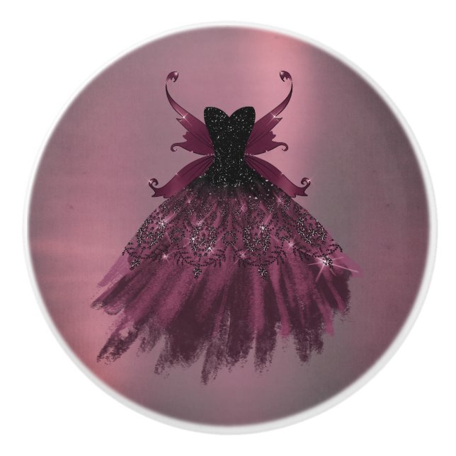 Gothic Fairy Fuchsia Gown | Punk Sten Rosa Magenta Knopp (Framsidan)