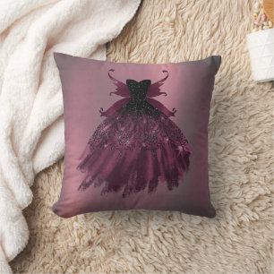 Gothic Fairy Fuchsia Gown Punk Sten Rosa Magenta Kudde