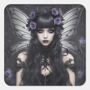 Gothic Fairy Fyrkantigt Klistermärke