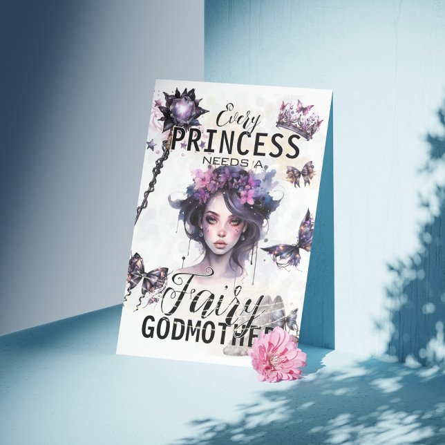Gothic Fairy Godmor Frieri Photo Inbjudningar (Gothic Fairy Godmother Proposal Photo Invitation)