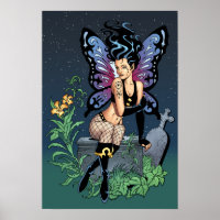 Gothic Fairy Grave Sitta med Tårar av Al Rio