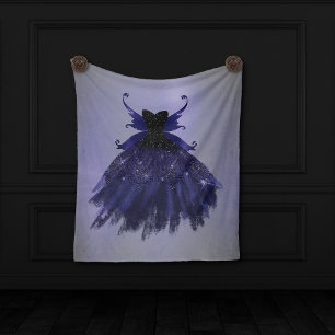 Gothic Fairy Indigo Gown Djup Royal Lila Sheen Fleecefilt