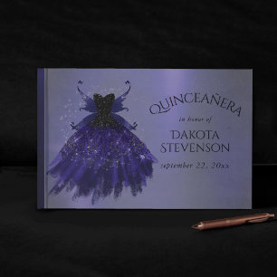 Gothic Fairy Indigo Gown Djup Royal Lila Sheen Gästböcker