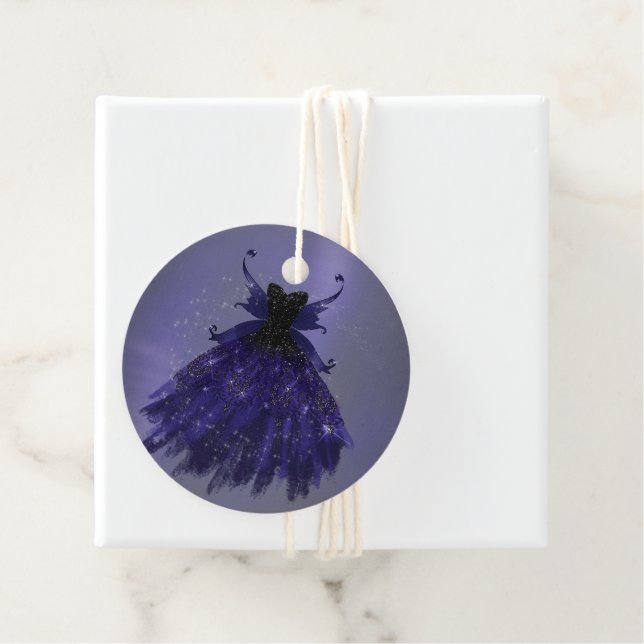 Gothic Fairy Indigo Gown | Djup Royal Lila Sheen Gåvor Etiketter (På plats)