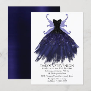 Gothic Fairy Indigo Gown   Djup Royal Lila Sheen Inbjudningar
