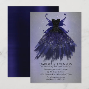 Gothic Fairy Indigo Gown Djup Royal Lila Sheen Inbjudningar