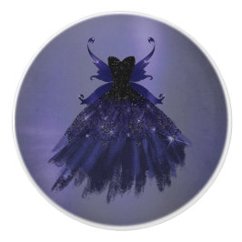 Gothic Fairy Indigo Gown | Djup Royal Lila Sheen Knopp