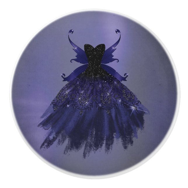 Gothic Fairy Indigo Gown | Djup Royal Lila Sheen Knopp (Framsidan)