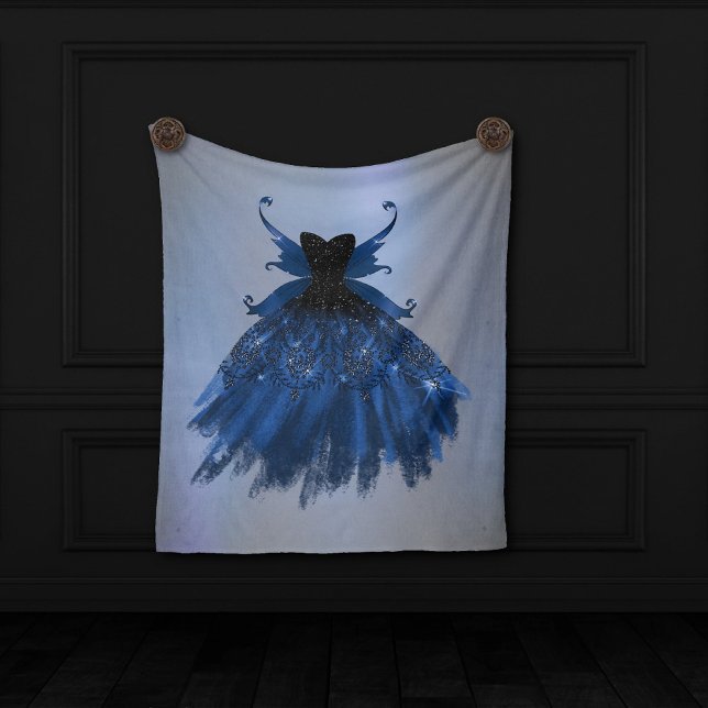 Gothic Fairy Navy Gown | Deep Cobalt Blue Sheen Fleecefilt (Skapare uppladdad)