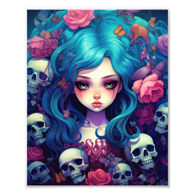 Gothic Fairy Skull Fototryck (Framsidan)