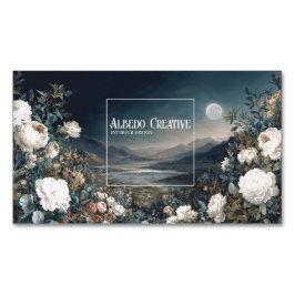 Gothic Fairytale Floral Mountain Moon Landscape Magnetiska Visitkort