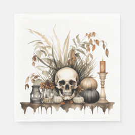 Gothic Fall - Skull och Pampas Grass Party Pappersservett