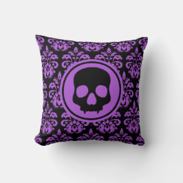 Gothic Fanged Halloween lila Damask Kudde