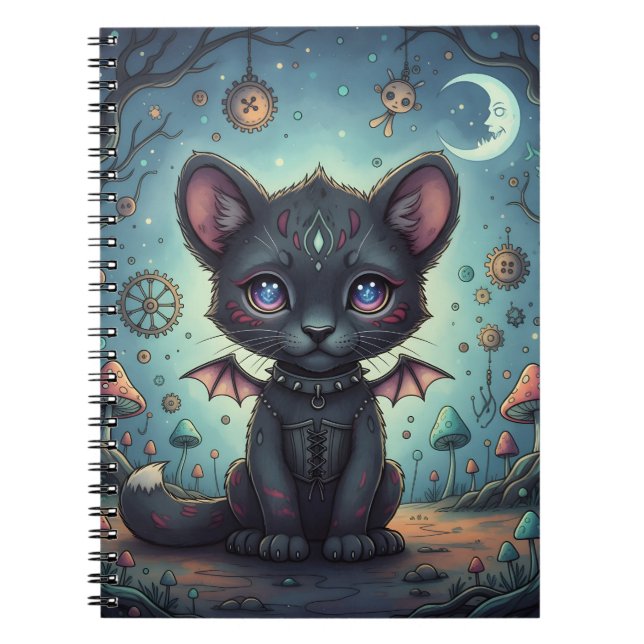 Gothic Fantasy Baby KitBat Anteckningsbok (Framsidan)