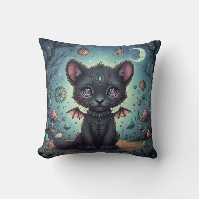 Gothic Fantasy Baby KitBat Kudde (Framsida)