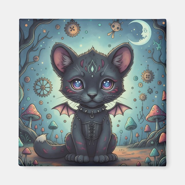 Gothic Fantasy Baby KitBat Magnet (Framsidan)