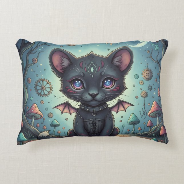 Gothic Fantasy Baby KitBat Prydnadskudde (Framsidan)