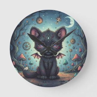 Gothic Fantasy Baby KitBat Rund Klocka