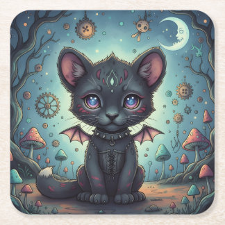 Gothic Fantasy Baby KitBat Underlägg Papper Kvadrat
