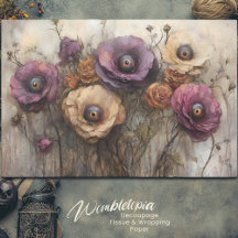 Gothic Fantasy Blommigt Bouquet med Ögon Decoupage