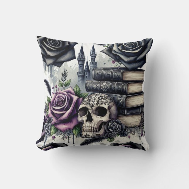 Gothic Fantasy Bok Älskare Kudde (Framsida)