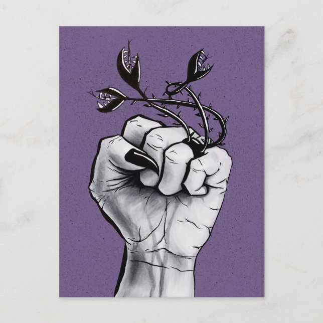 Gothic Fantasy Creepy Witch Vykort (Framsida)