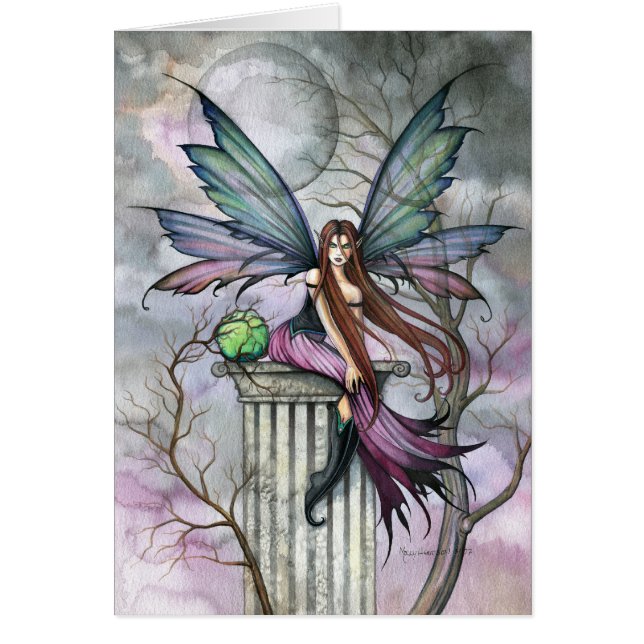 Gothic Fantasy Fairy Art Card Hälsningskort (Framsidan)