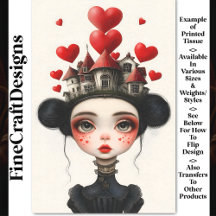 Gothic Fantasy Girl, Houses & Hearts AX2 Decoupage