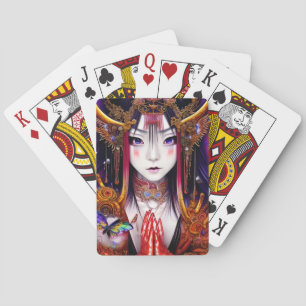 Gothic Fantasy Japansk flicka med vacker Ögon Casinokort