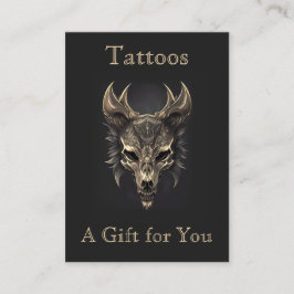 Gothic Fantasy Varg Skull Black & Guld Gift Visitkort