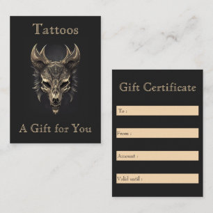 Gothic Fantasy Varg Skull Black & Guld Gift Visitkort