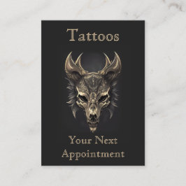 Gothic Fantasy Varg Skull Black & Guld Möte Visitkort