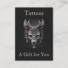 Gothic Fantasy Varg Skull Black & Silver Gift Visitkort