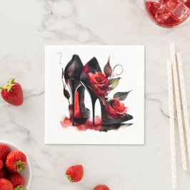 Gothic Fashionista Red Grund Stilettos med Ro Pappersservett